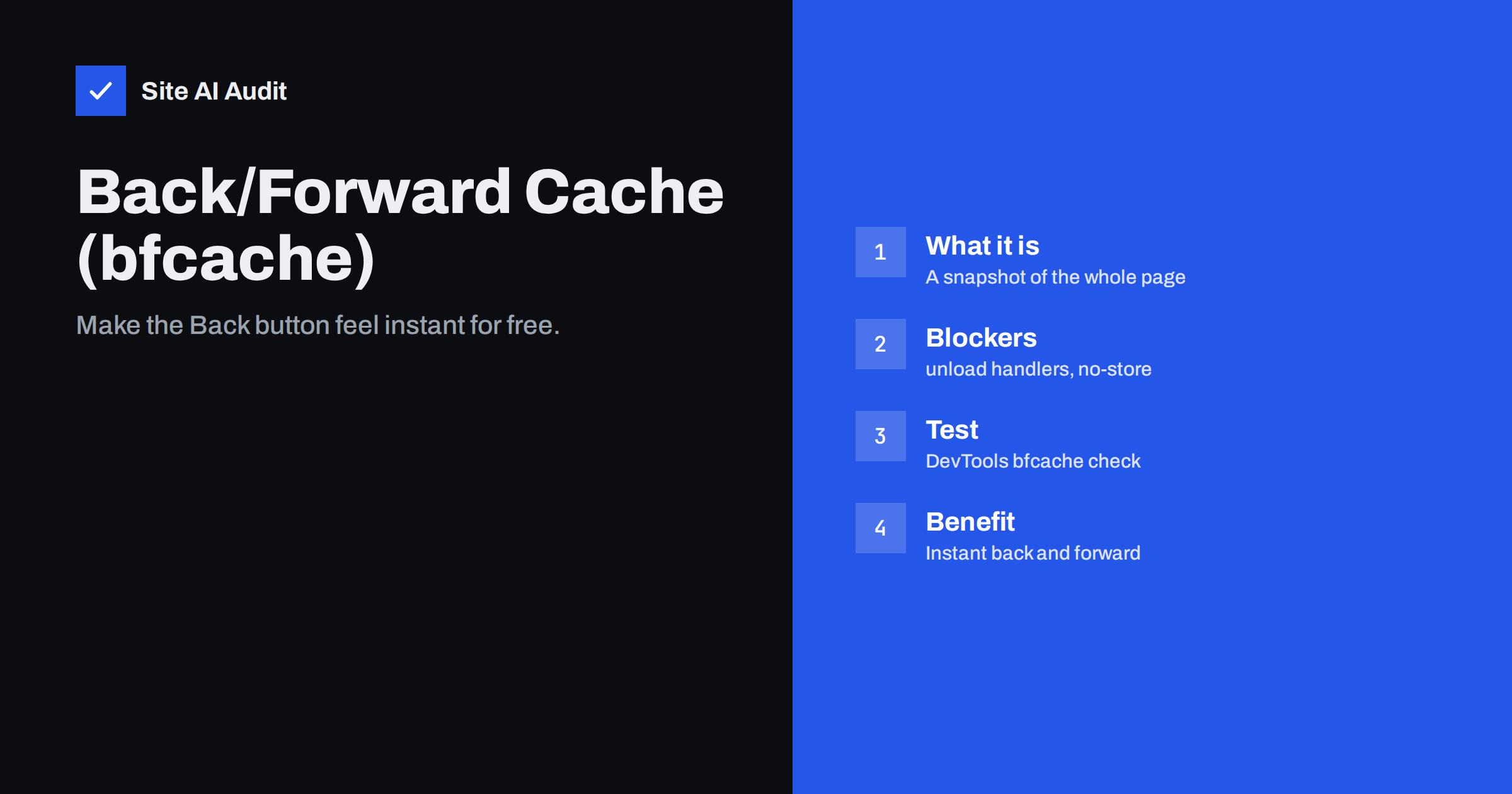 Back/Forward Cache: How to Make Back Navigation Instant