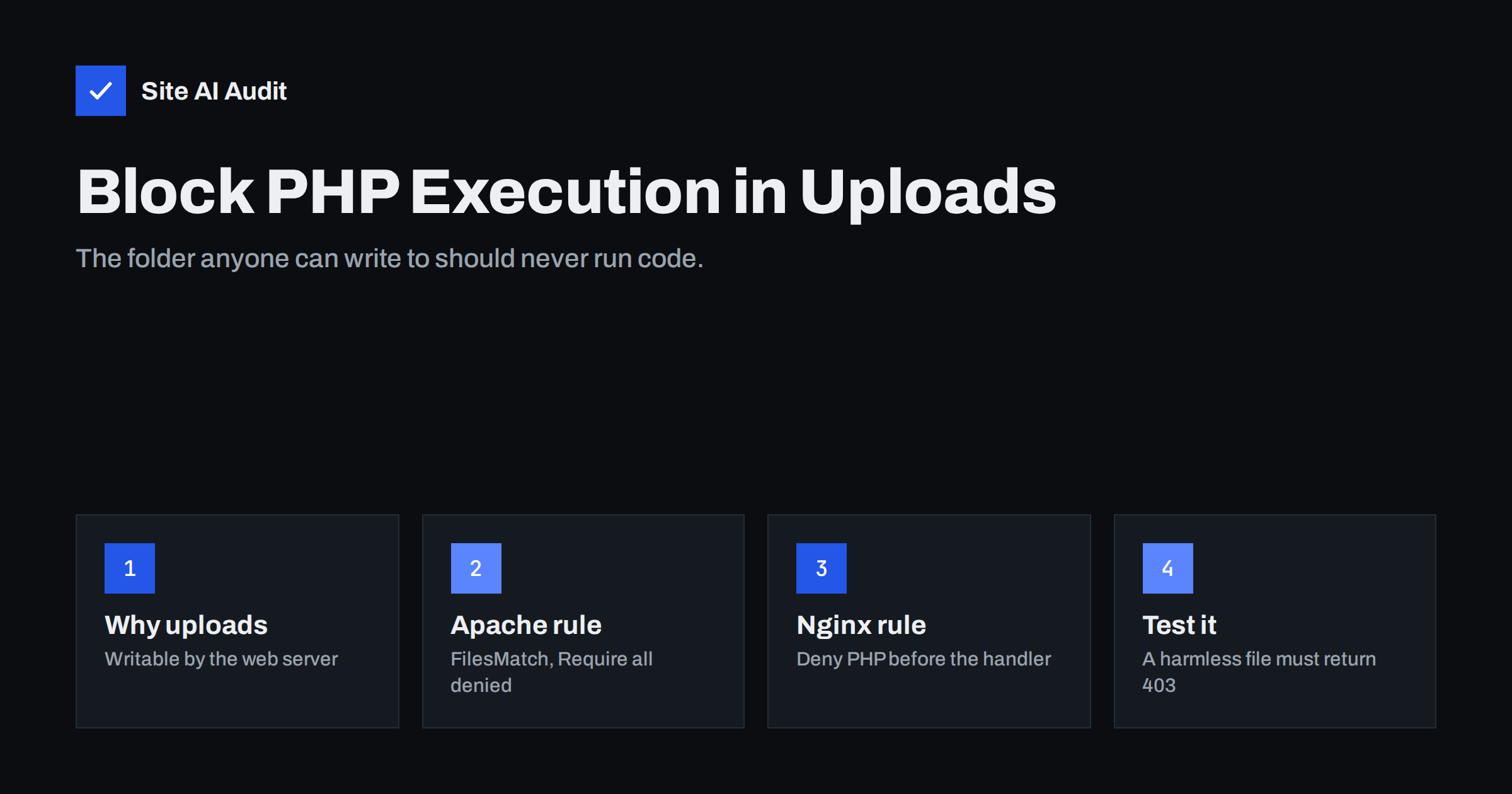 Uploads Folder Security: How to Block PHP Execution