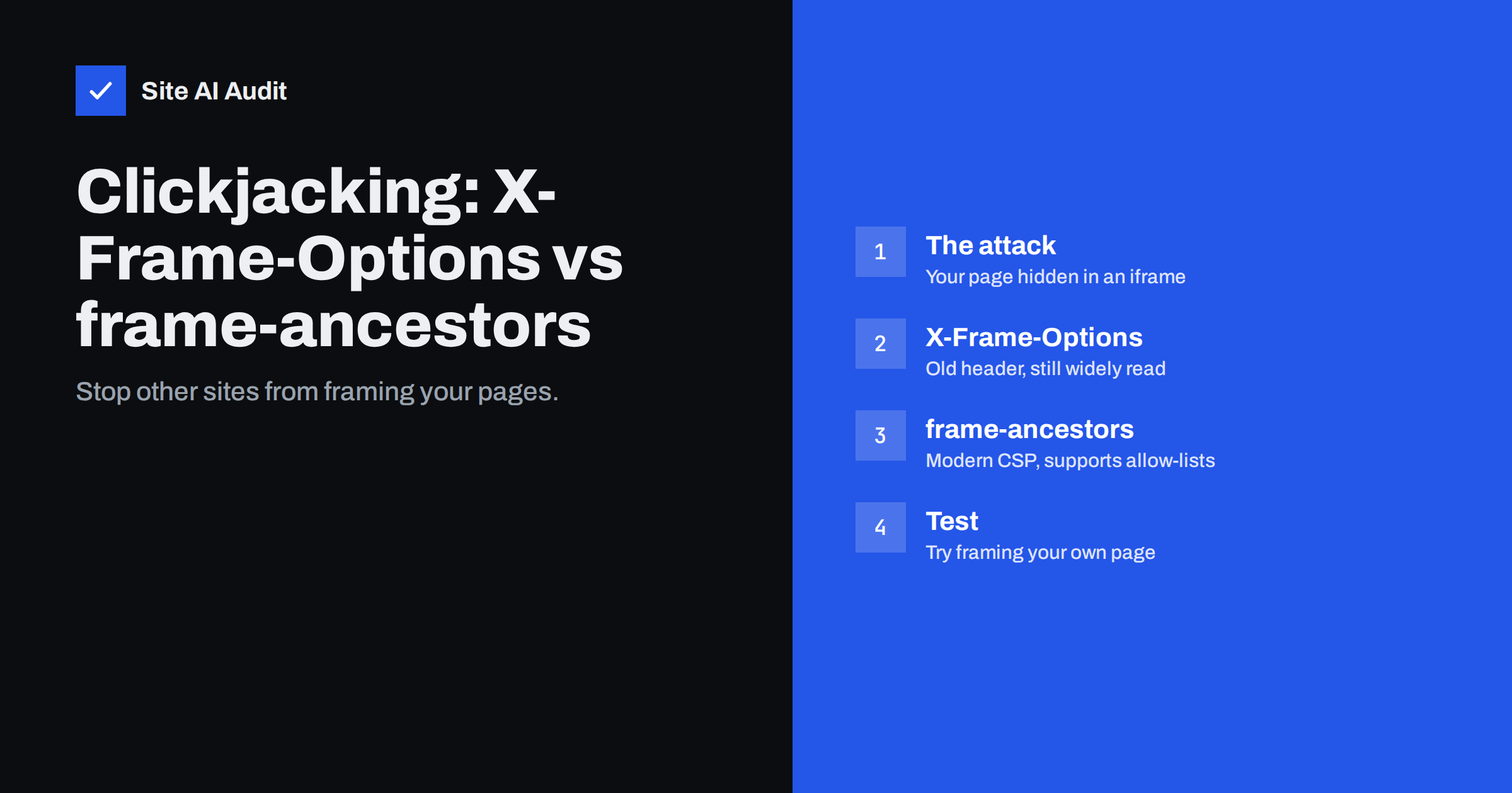Clickjacking Protection: X-Frame-Options vs frame-ancestors