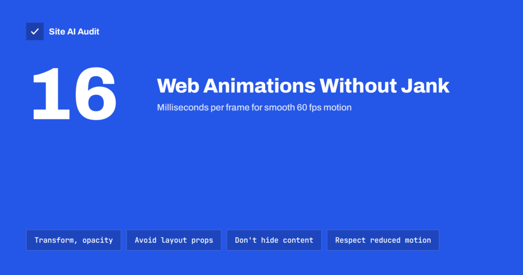 Web Animations and Speed: Smooth Motion Without Jank