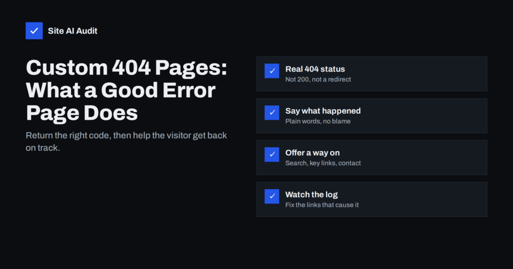 Custom 404 Pages: What a Good Error Page Should Do