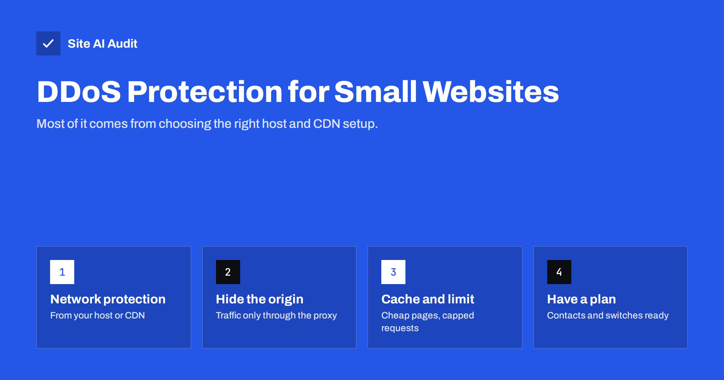 DDoS Protection for Small Websites: What You Actually Need