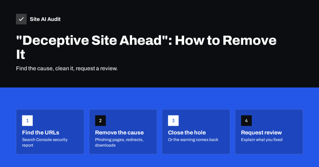 “Deceptive Site Ahead” Warning: Causes and How to Remove It