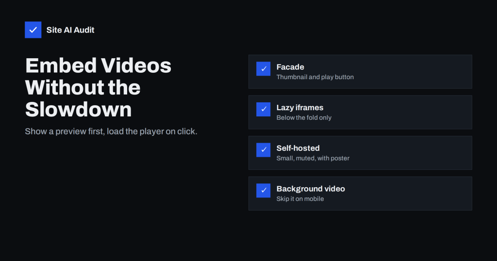 How to Embed Videos Without Slowing Down Your Website