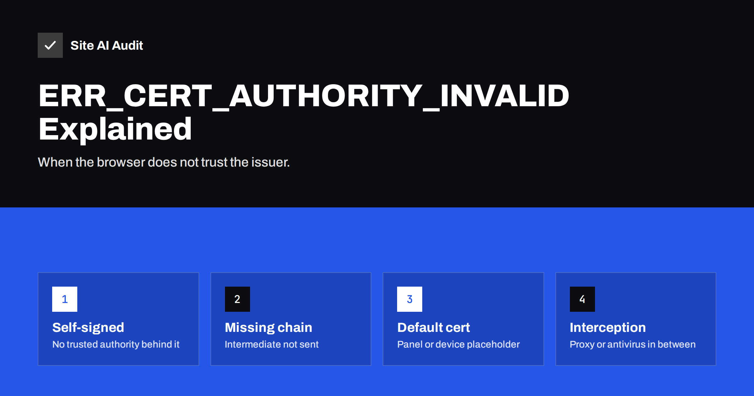 NET::ERR_CERT_AUTHORITY_INVALID: Causes and How to Fix It