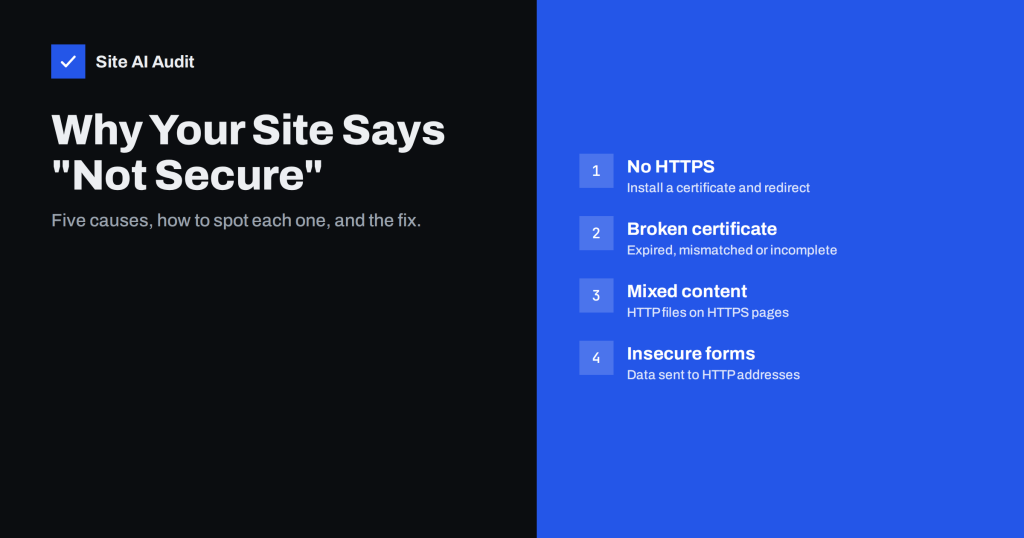 Why Your Website Says “Not Secure” and How to Fix It