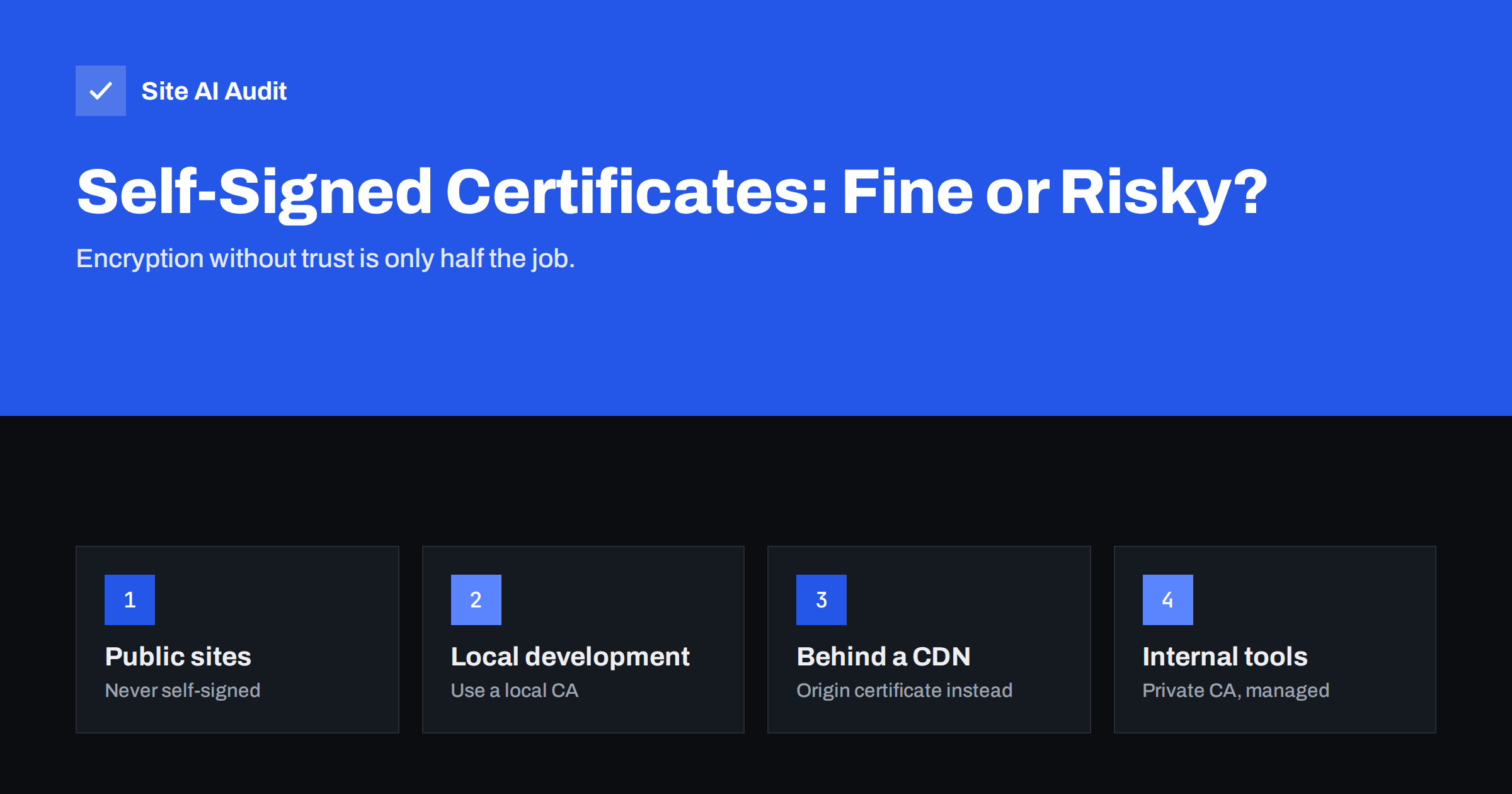 Self-Signed SSL Certificates: When Are They Acceptable?