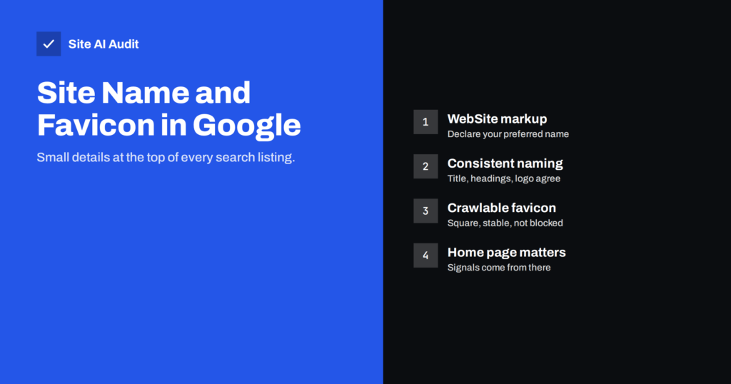 Site Name and Favicon in Google: How to Get Them Right