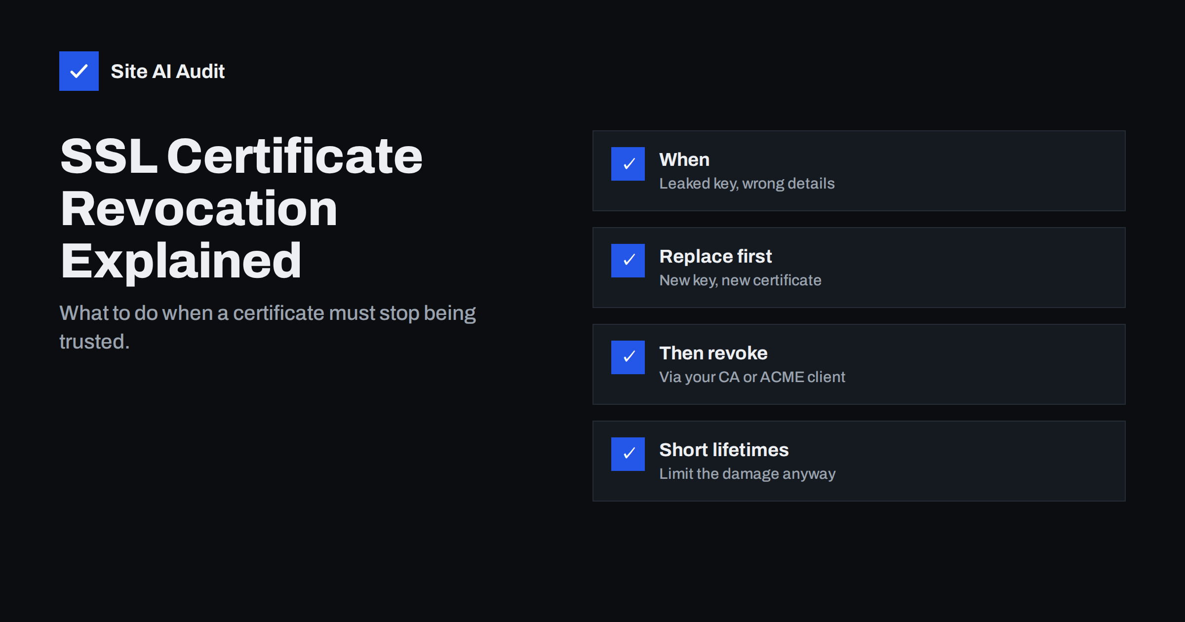 SSL Certificate Revocation: When and How to Revoke a Certificate