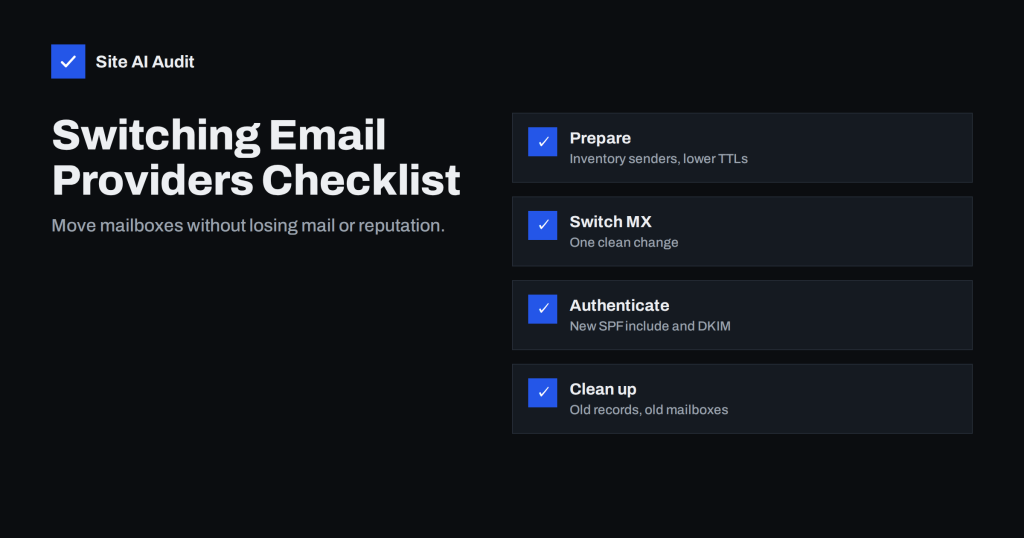 Switching Email Providers: A Checklist to Avoid Lost Mail