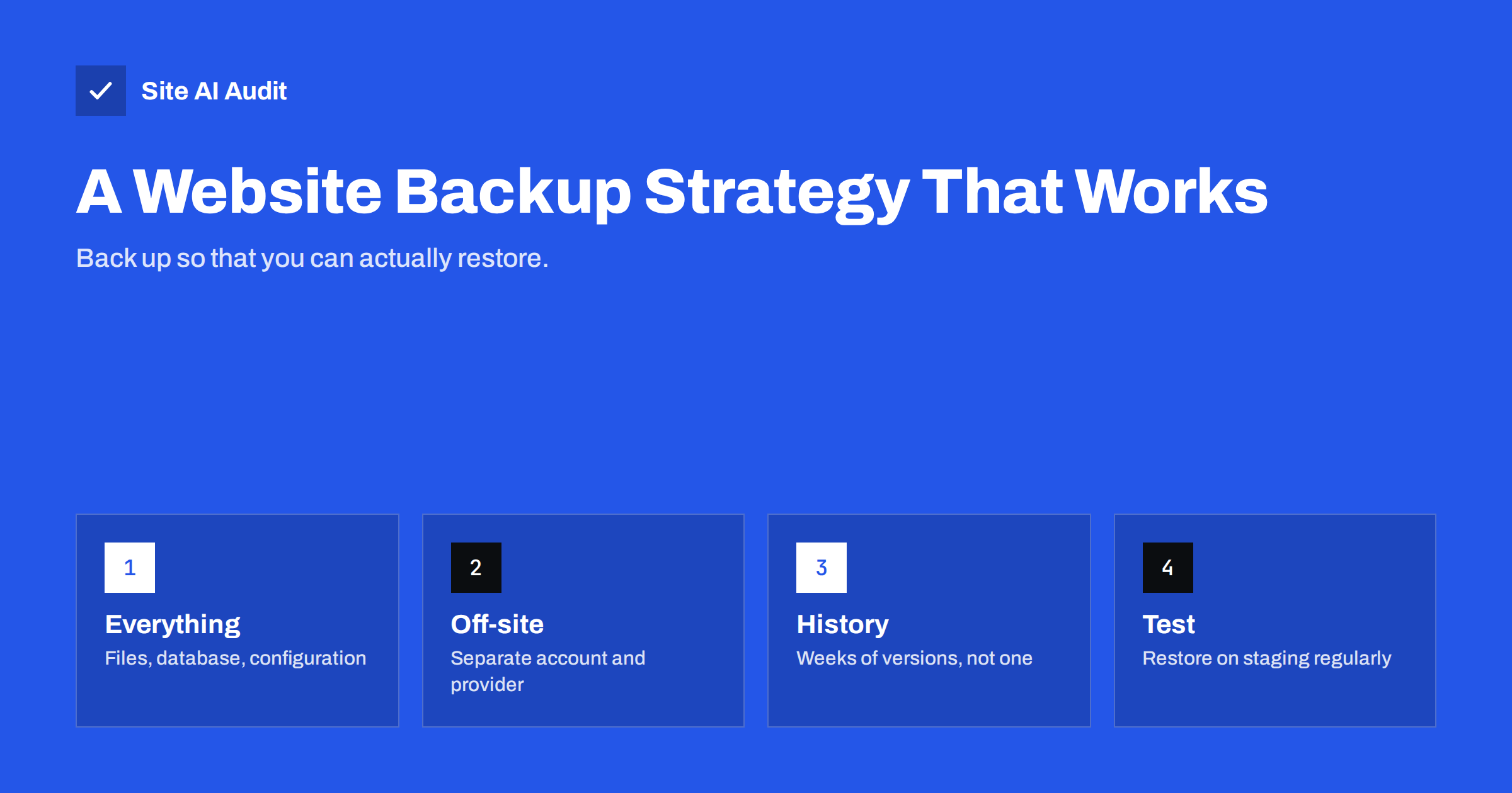 Website Backup Strategy: How to Back Up So You Can Restore