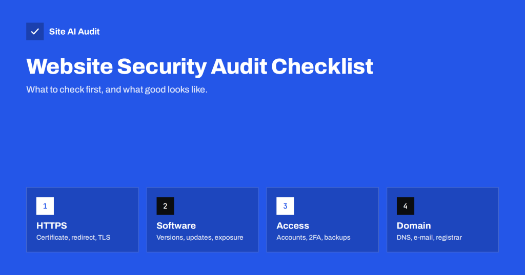 Website Security Audit Checklist: What to Check and in What Order