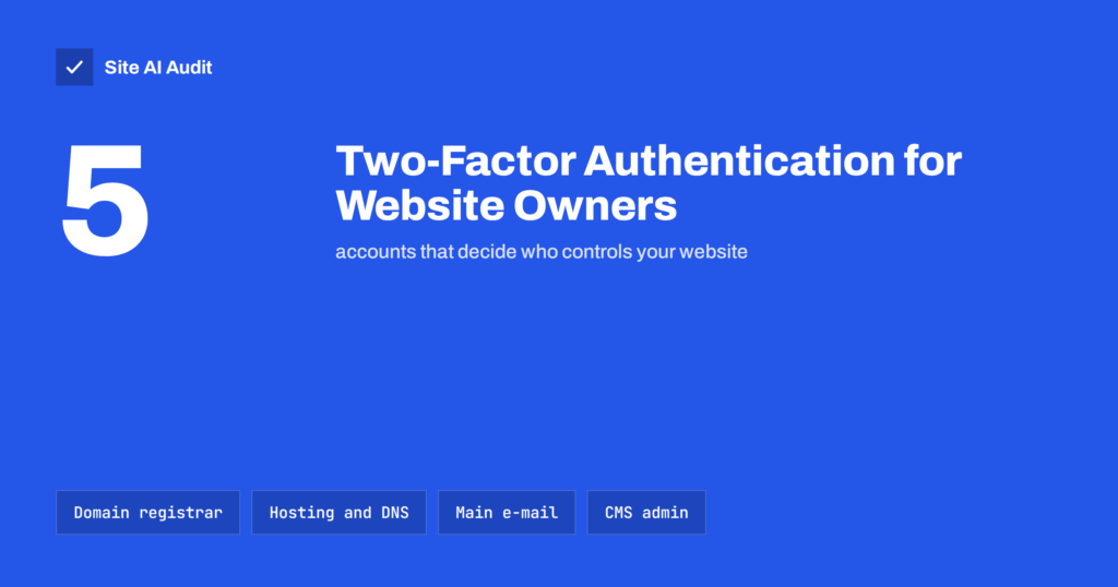 Two-Factor Authentication for Website Owners: What to Protect