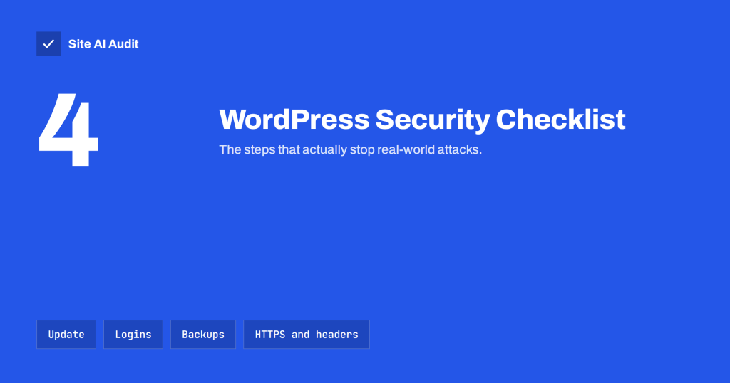 WordPress Security Checklist: 20 Steps That Actually Matter