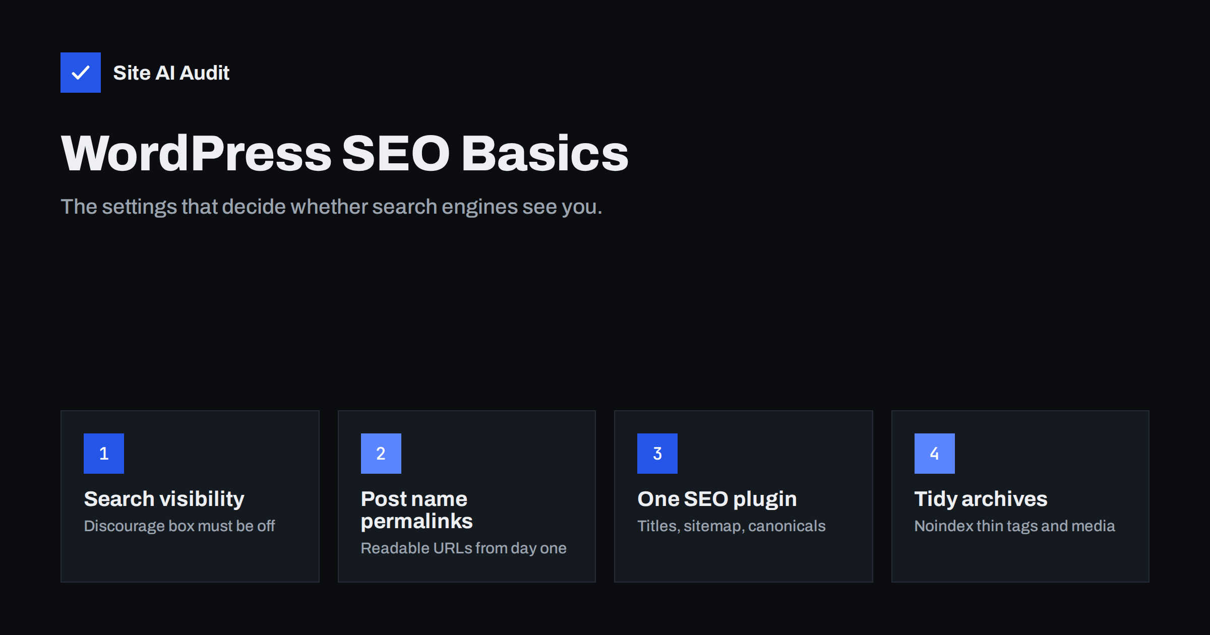 WordPress SEO Basics: Settings to Check on Every Site