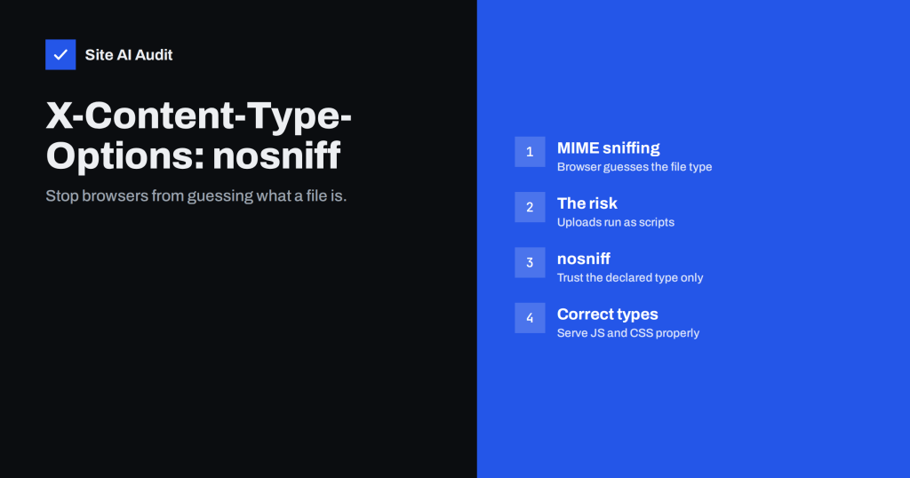 X-Content-Type-Options: nosniff and Safe MIME Types Explained