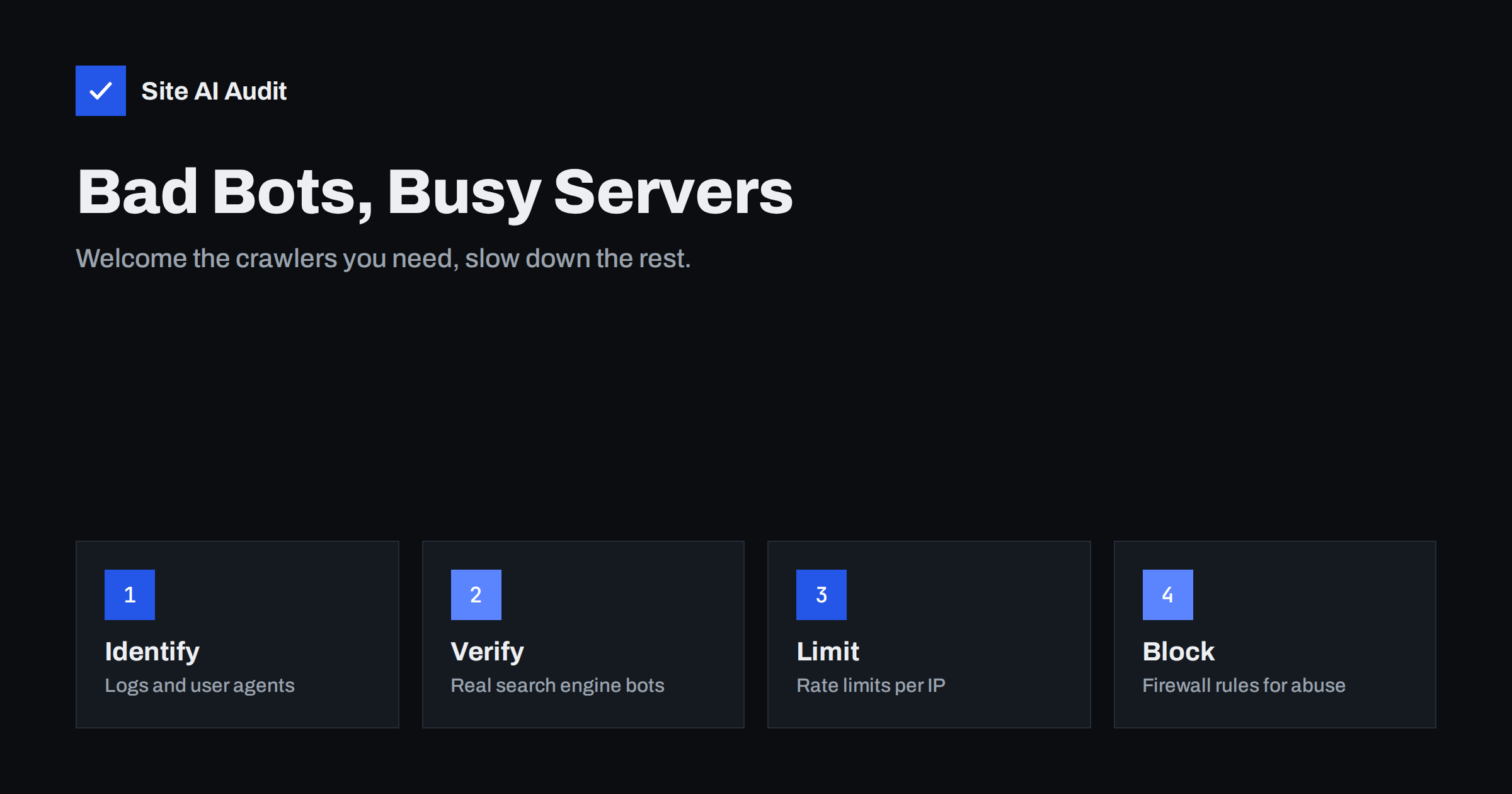 Bad Bots and Aggressive Crawlers: How to Control Bot Traffic