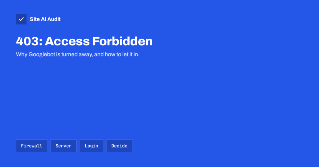 Blocked Due to Access Forbidden (403) in Search Console