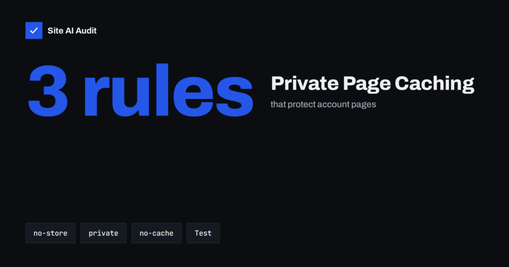 Cache-Control for Private Pages: no-store, private, no-cache