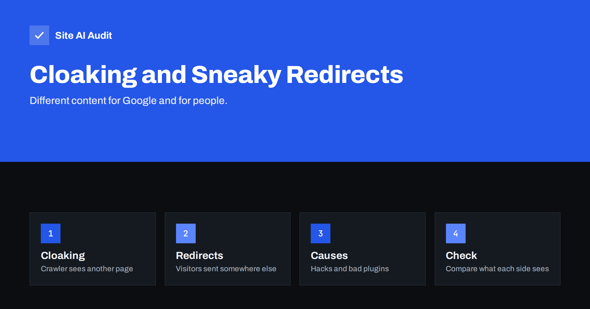 Cloaking and Sneaky Redirects: What Google Treats as Spam