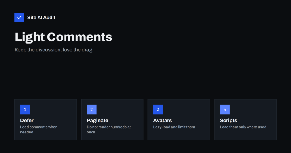 Comments Sections and Page Speed: Keep Discussion Light