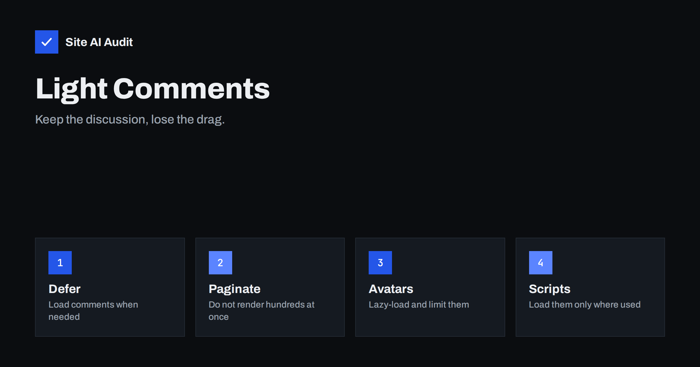 Comments Sections and Page Speed: Keep Discussion Light