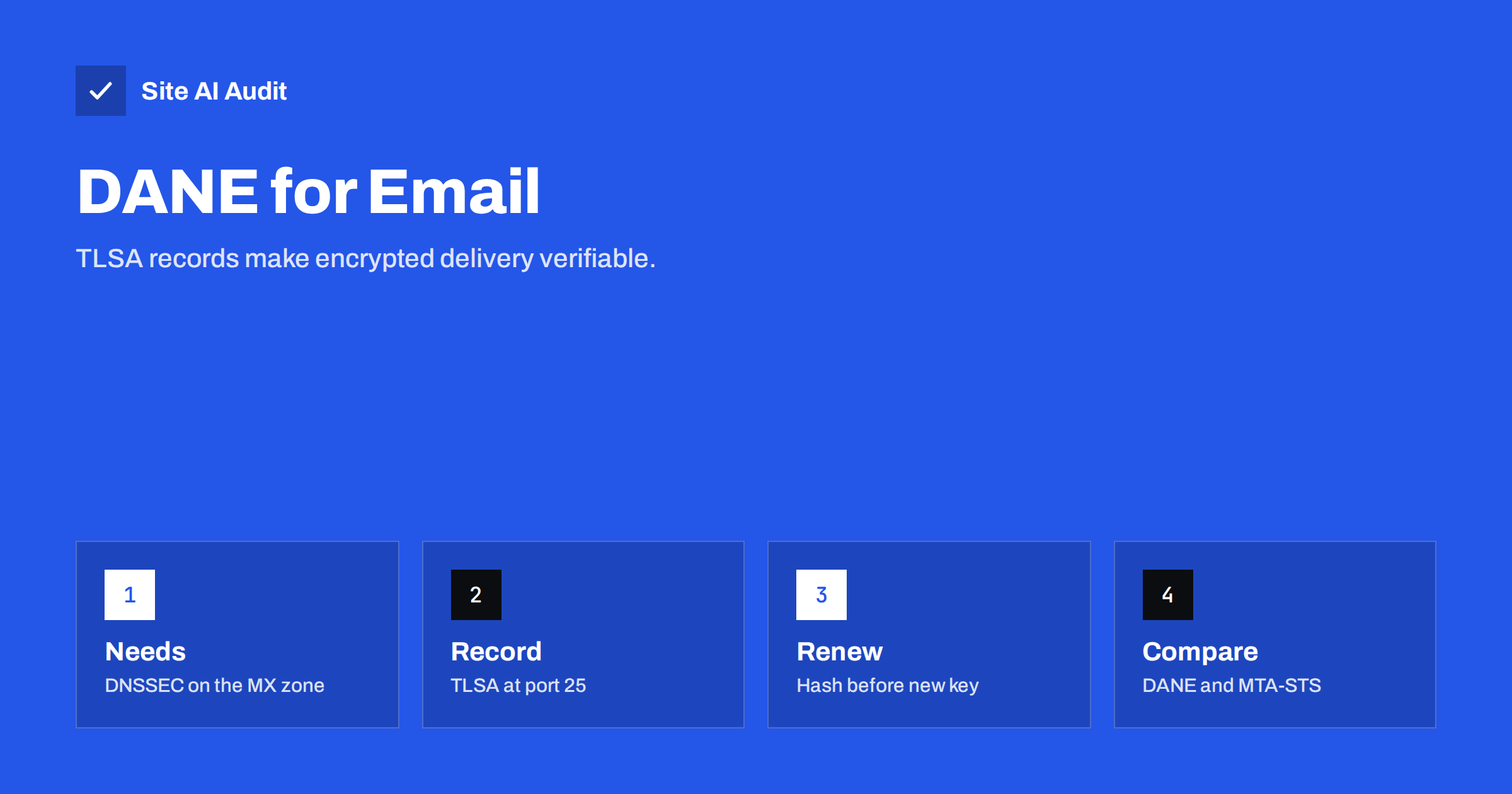 DANE for Email: How TLSA Records Compare to MTA-STS