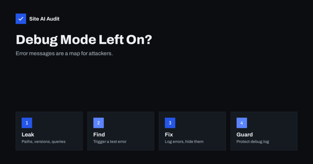 Exposed Error Messages and Debug Mode: Hide Them Now