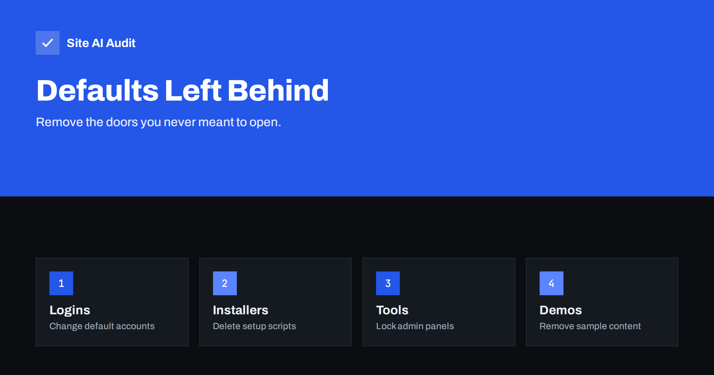 Default Passwords and Setup Pages: Close Them Before Launch