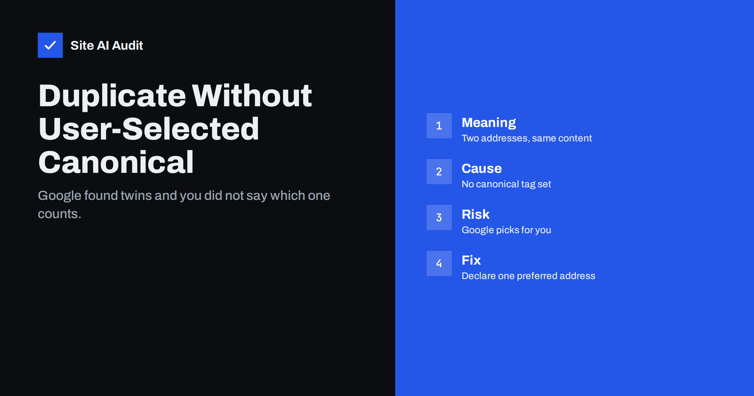 Duplicate Without User-Selected Canonical: How to Fix It