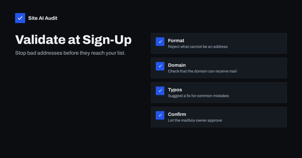 Validate Email Addresses on Sign-Up Forms to Cut Bounces