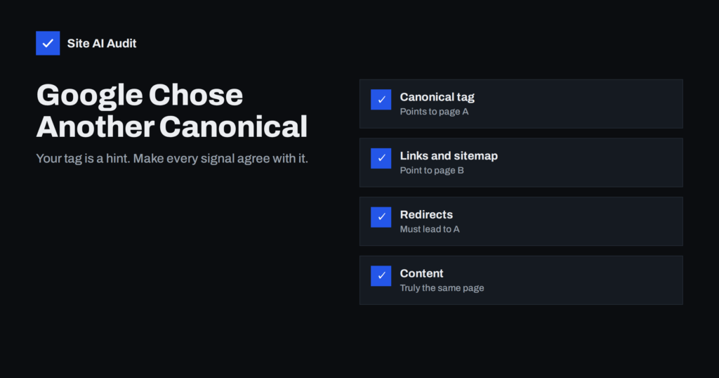 Google Chose a Different Canonical Than You: How to Fix It