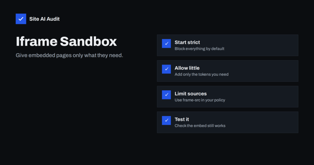 Embedding Third-Party Iframes Safely: The sandbox Attribute