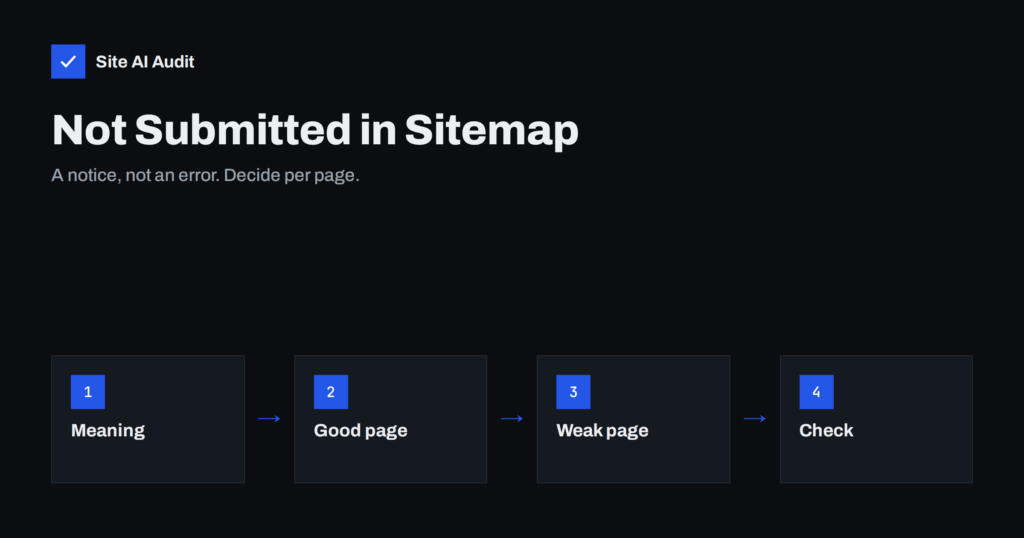 Indexed, Not Submitted in Sitemap: What It Means and What to Do