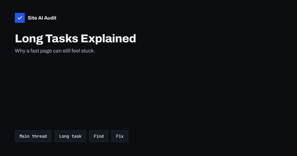 Long Tasks and Main-Thread Work: How to Find and Fix Them