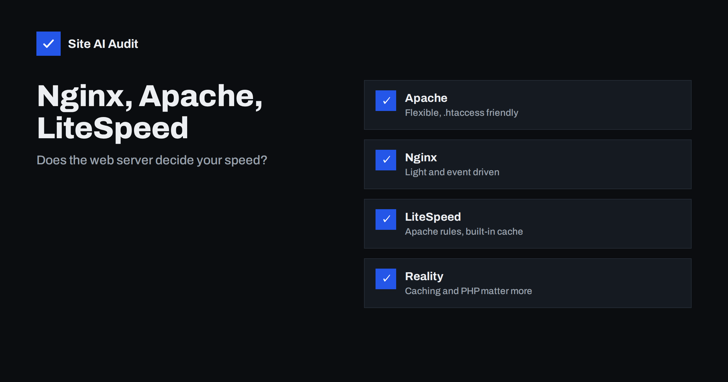 Nginx vs Apache vs LiteSpeed: Does Web Server Software Matter?