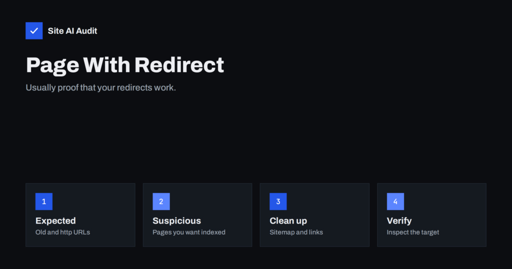 Page With Redirect in Search Console: When to Worry and Fix It