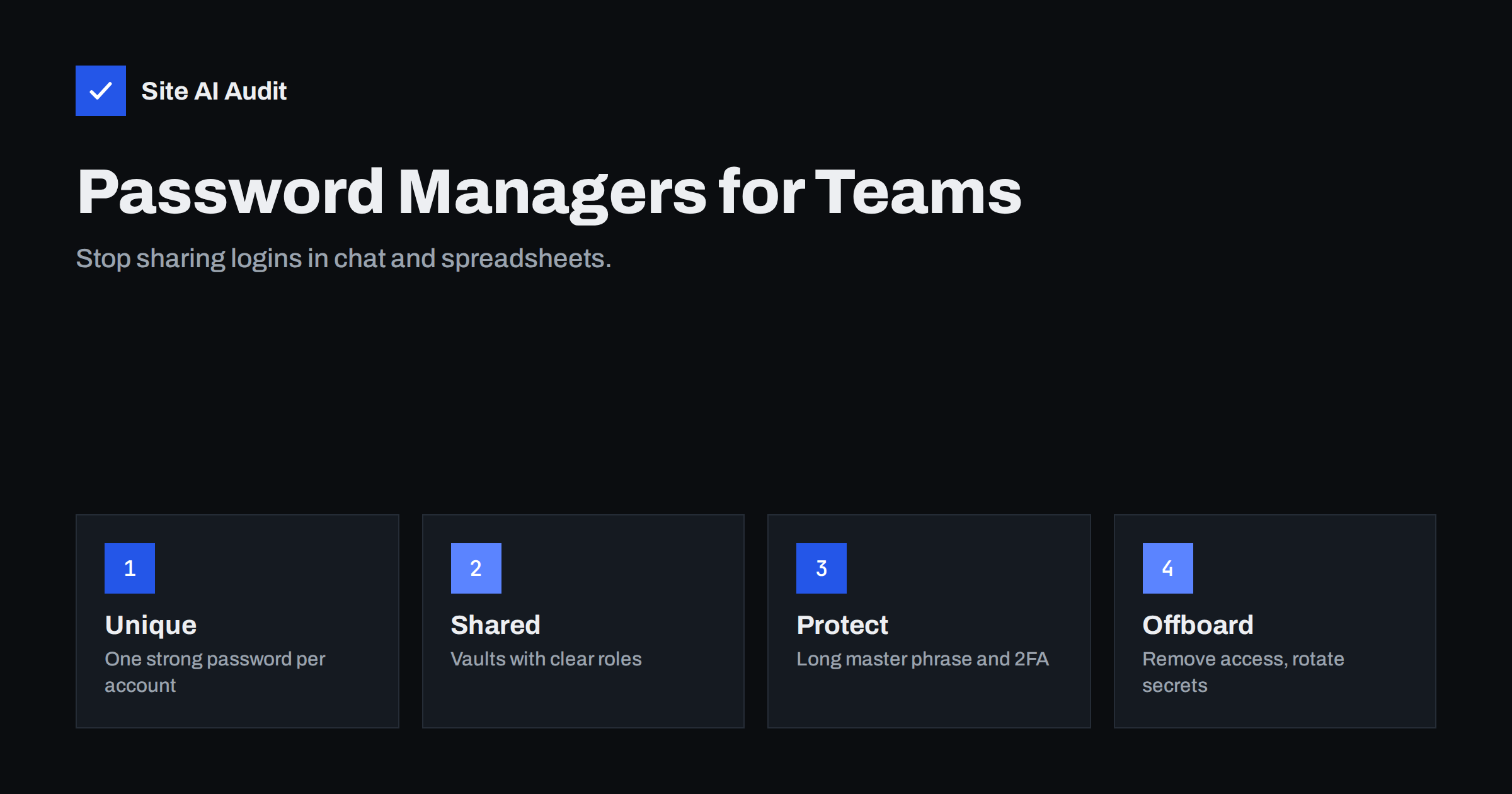 Password Managers for Website Teams: Safer Shared Logins