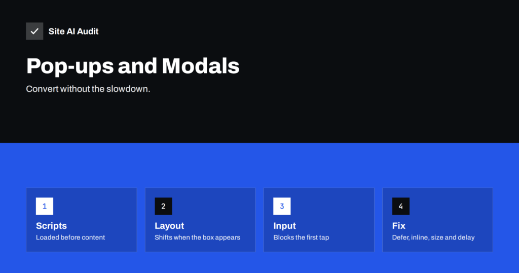 Pop-ups and Modals: How to Keep Them From Slowing Your Site
