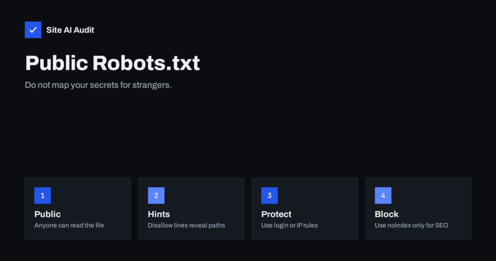 Robots.txt Can Reveal Hidden Paths: What Not to List