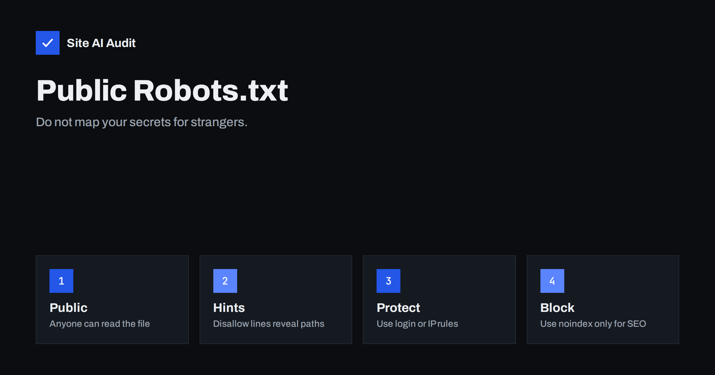 Robots.txt Can Reveal Hidden Paths: What Not to List