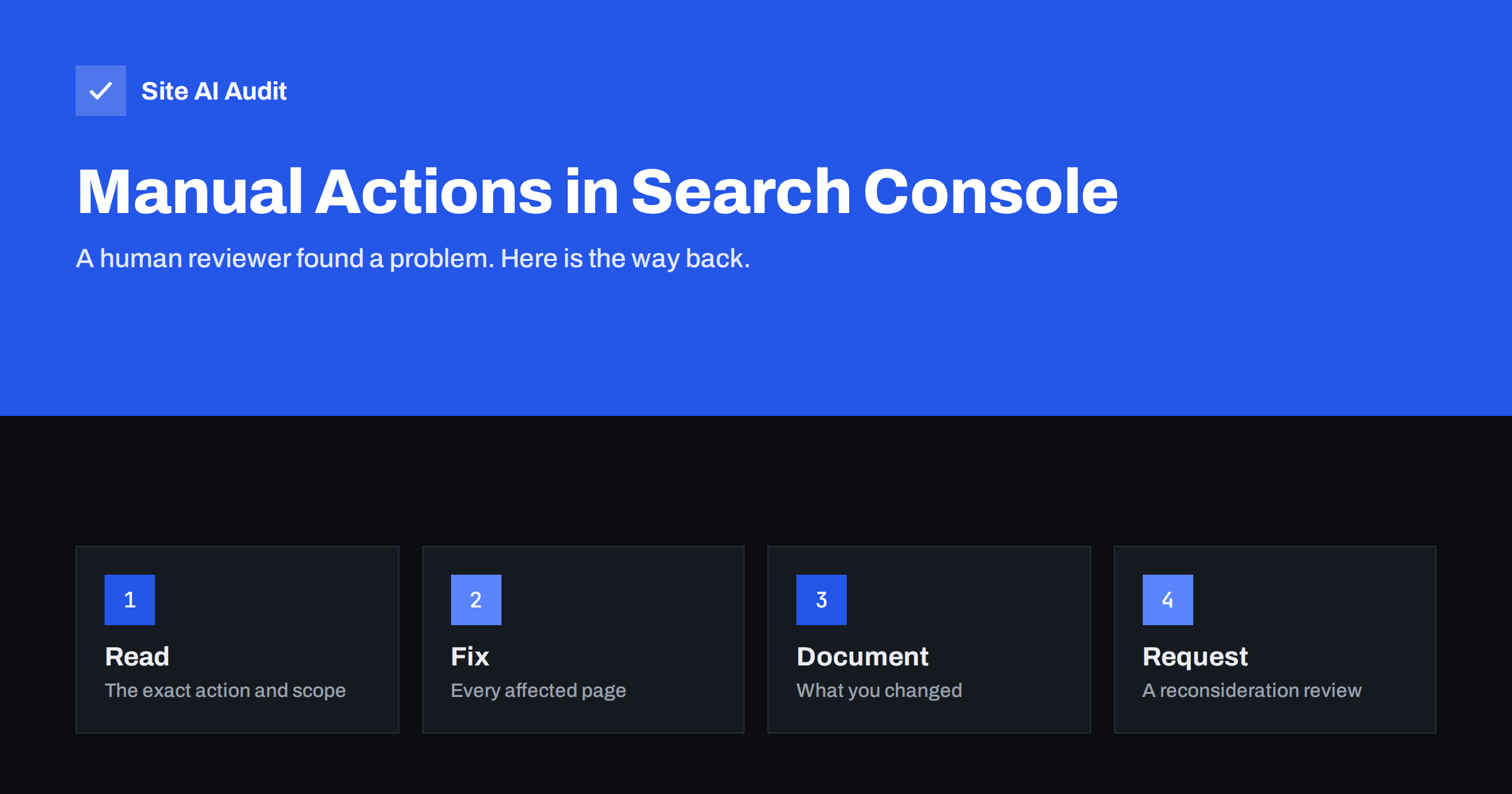 Manual Actions in Search Console: Causes and How to Recover