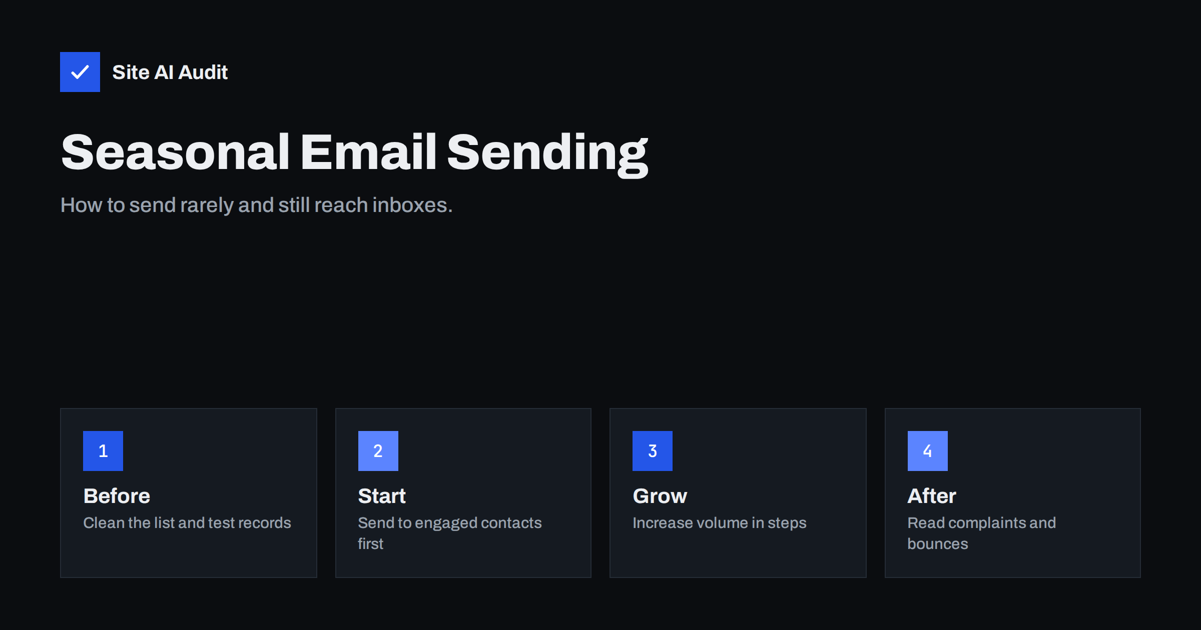 Seasonal Email Senders: Stay Out of Spam When You Send Rarely